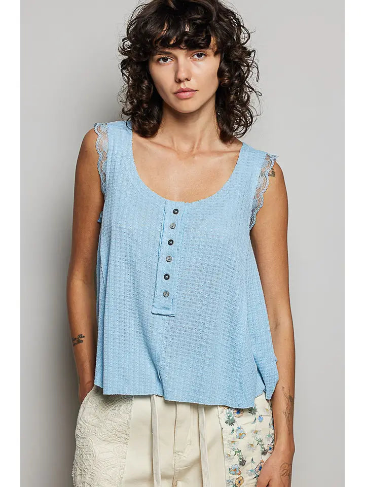 Sunny Life Button Down Knit Tank