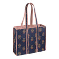 Quilted Block Floral Tote Bag