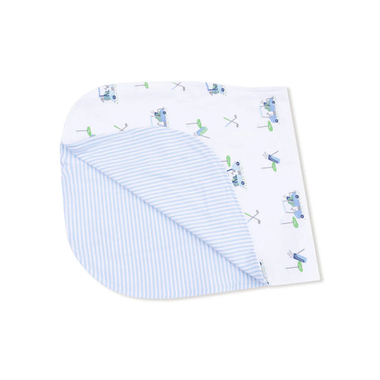 Golf Carts Blue 2 Ply Burp Cloth