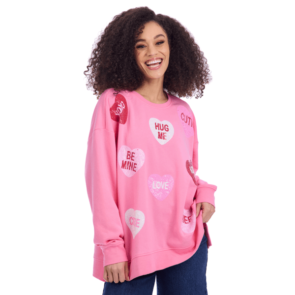 Mud Pie Valentine's Sparkle Sweatshirt - 2 Colors