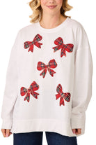Tartan Bow Sparkle Sweatshirt