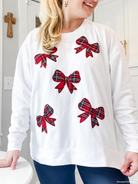 Tartan Bow Sparkle Sweatshirt