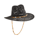 Sea Shell Black Crochet Fedora Hat