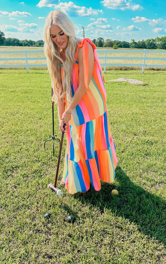 Sunny Smiles Striped Maxi Dress