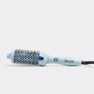 Kitsch large thermal round brush in haze blue, side view of heated barrel and bristles