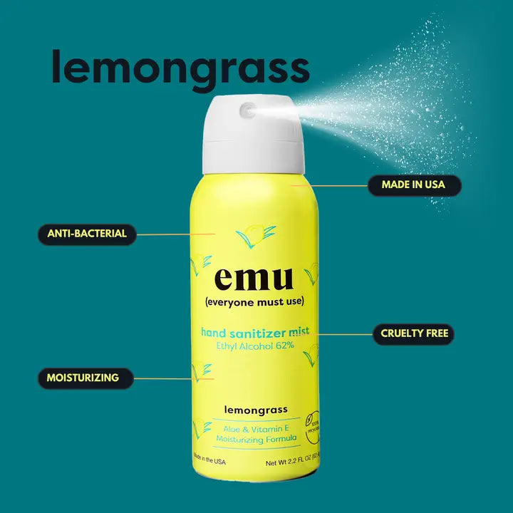 Emu Moisturizing Hand Sanitizer Mist 2.2oz -Lemongrass