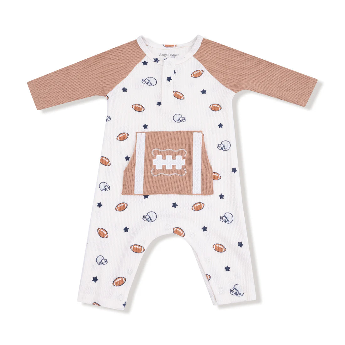 Football & Stars Raglan Henley Romper & Kanga Pocket