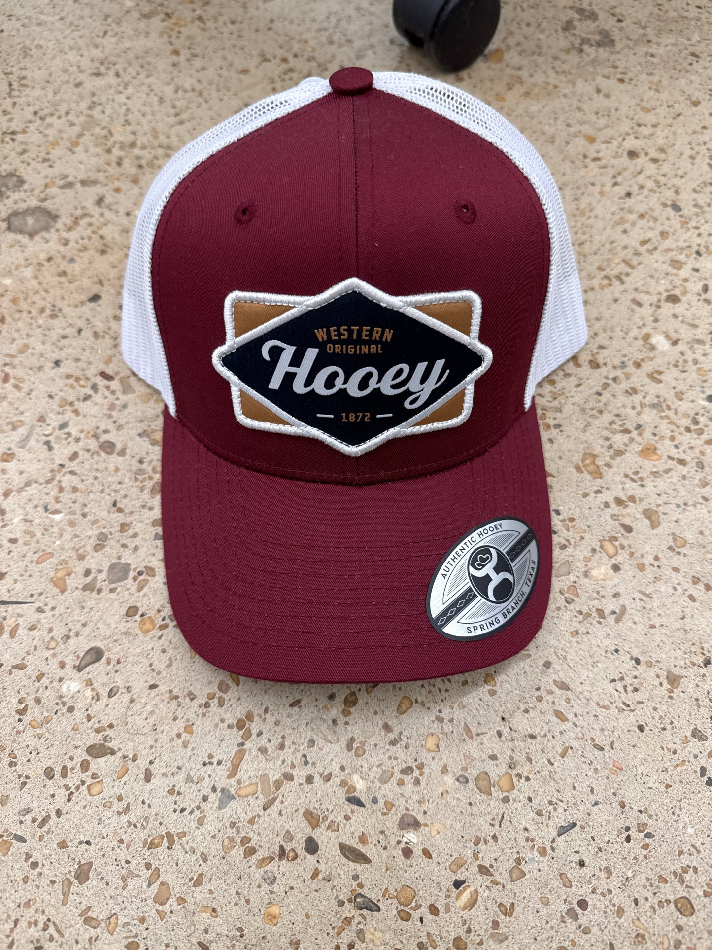 Tan White Diamond Hooey Logo 6 Panel Trucker Hat
