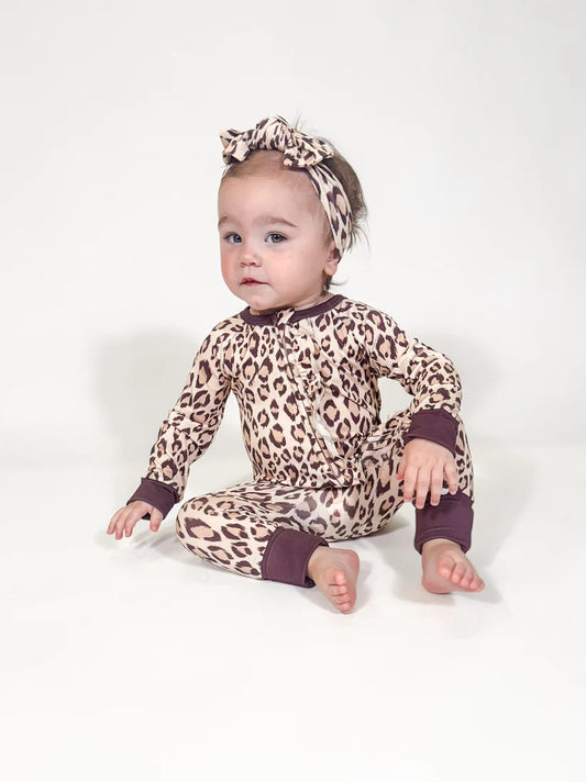 Classic Leopard Convertible Zip Pajamas