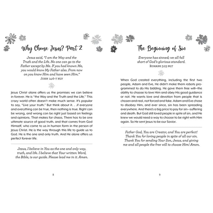Choose Jesus 3-Minute Devotions for Teen Girls, sample inside pages