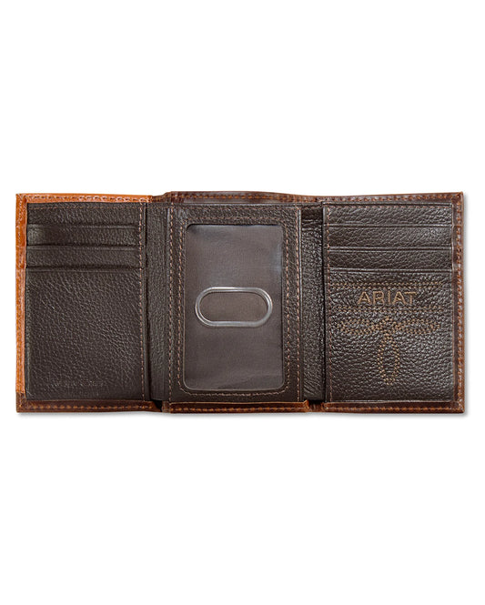 Ariat Embossed Floral Corner Overlay Trifold Wallet