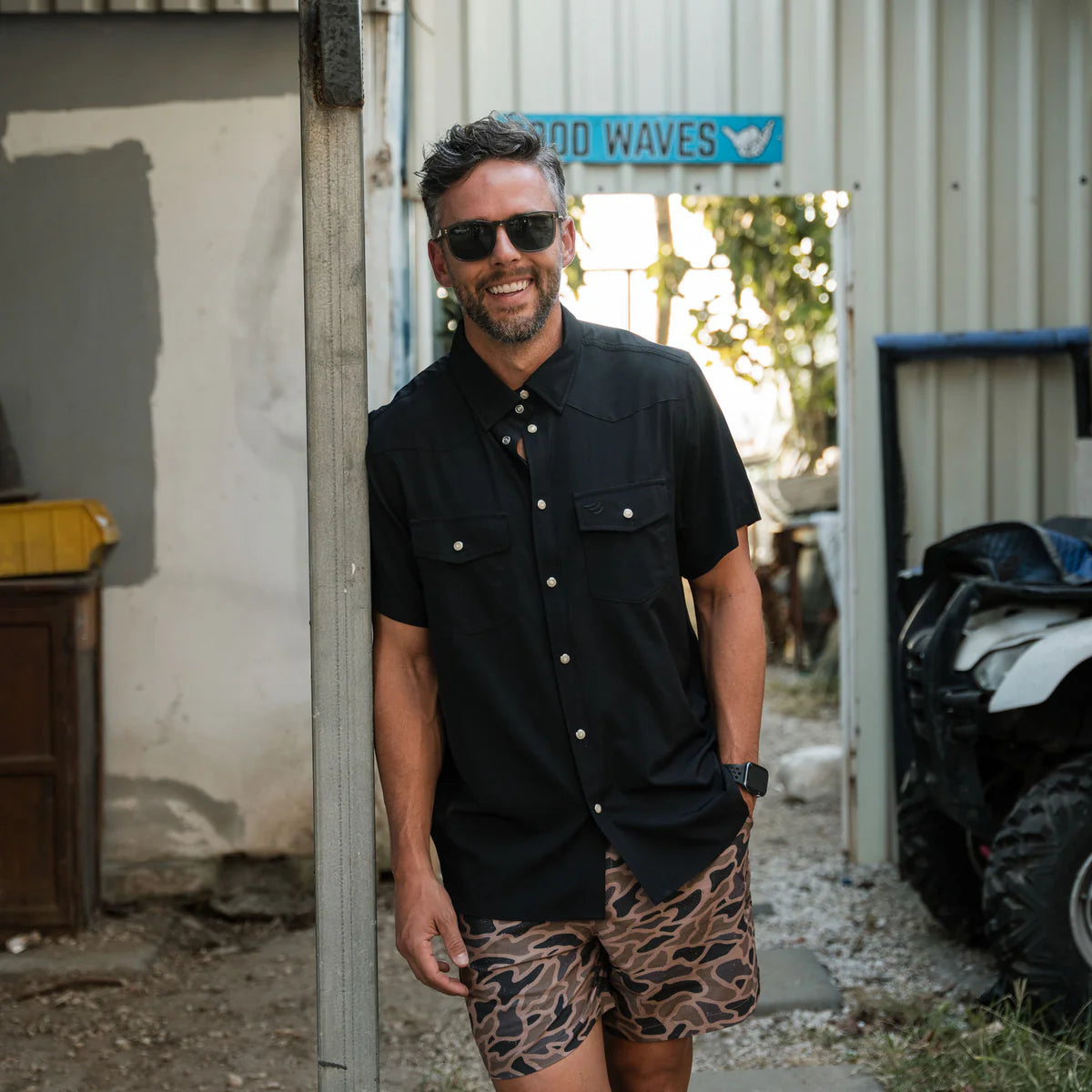 Men's Burlebo Performance Black Western Shirt