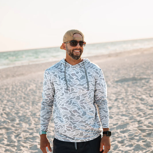 Men's Burlebo White Camo Performance Hoodie