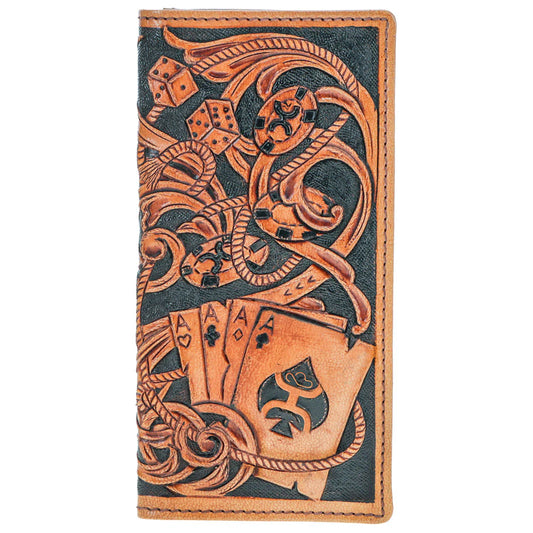 Hooey Gambler Tan Playing Card Embossed Rodeo Wallet