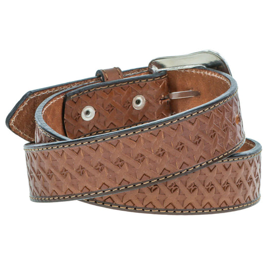 Hooey Boys Hands-Up Classic Brown Basket Weave Belt