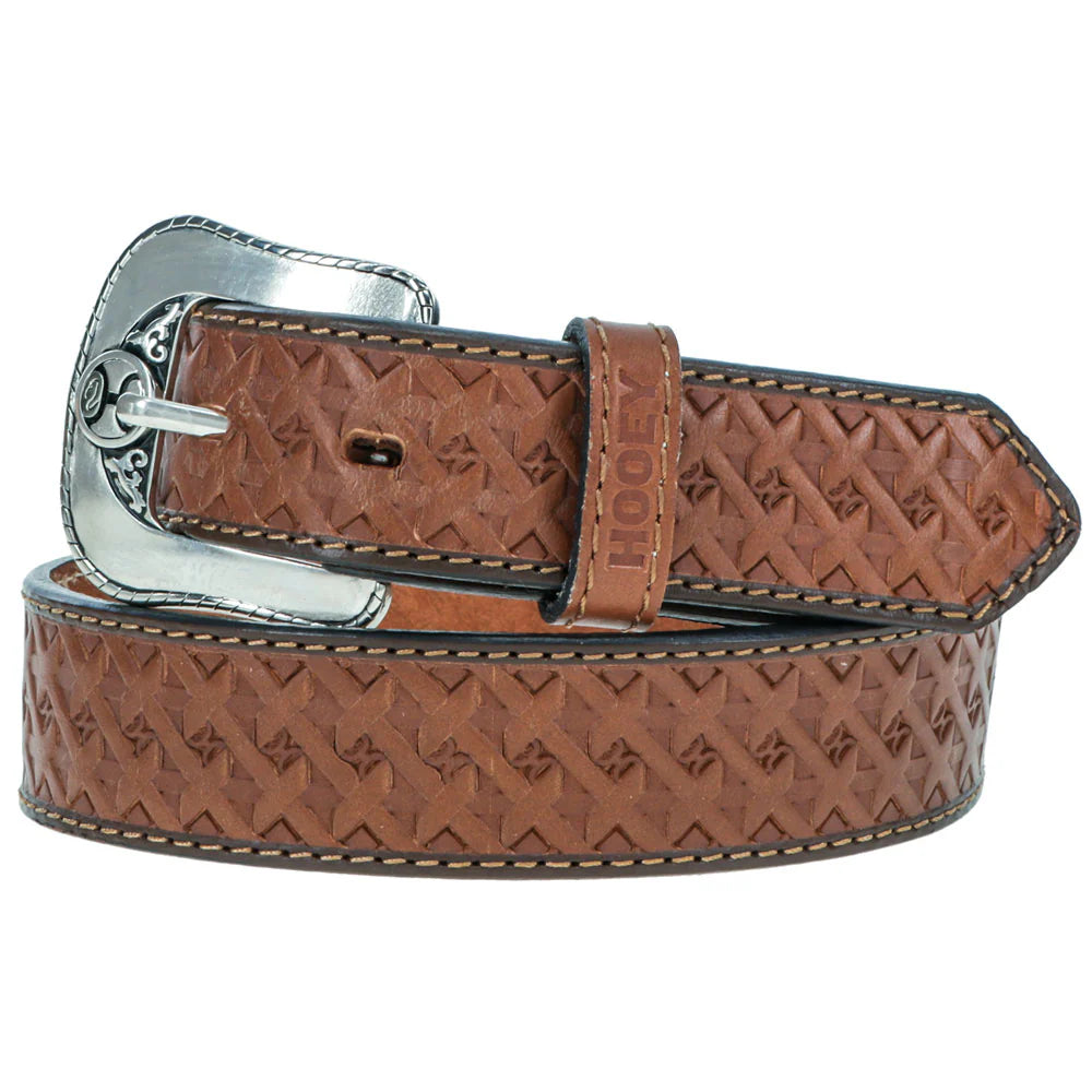 Hooey Boys Hands-Up Classic Brown Basket Weave Belt