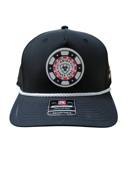 Ariat Men's Snapback Black Poker Chip Patch Hat