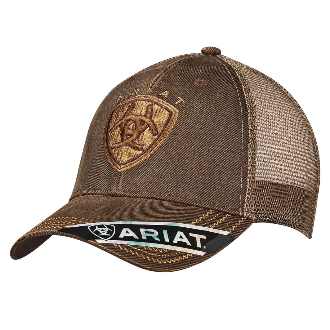 Ariat Brown Oilskin Mesh Hat
