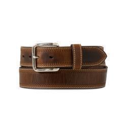 Men's Ariat Four Row Stitch Edge Brown Belt
