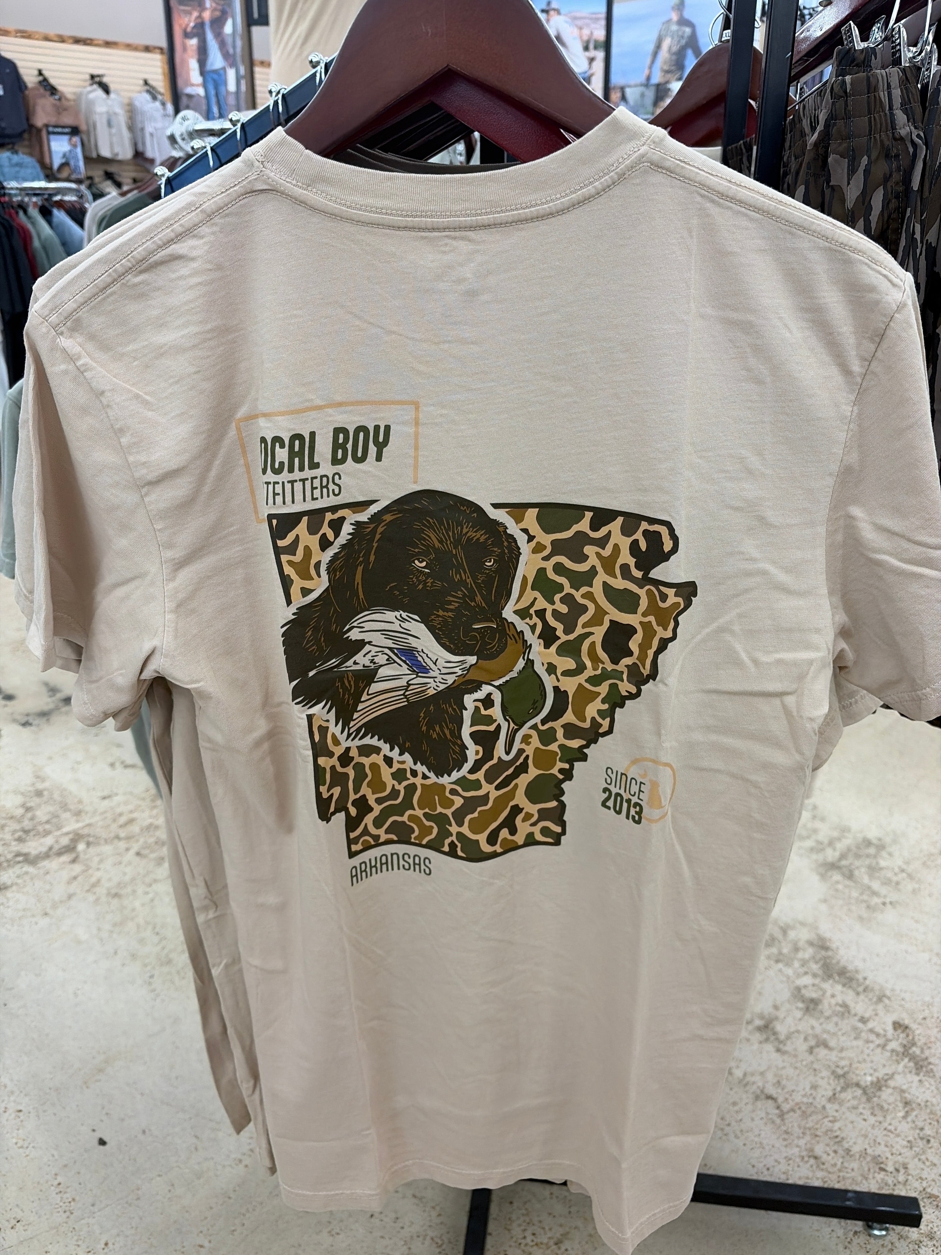 Local Boy Old School Camo Retriever AR Tee