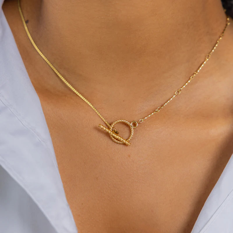 Waterproof Gold Dainty Toggle Chain Necklace