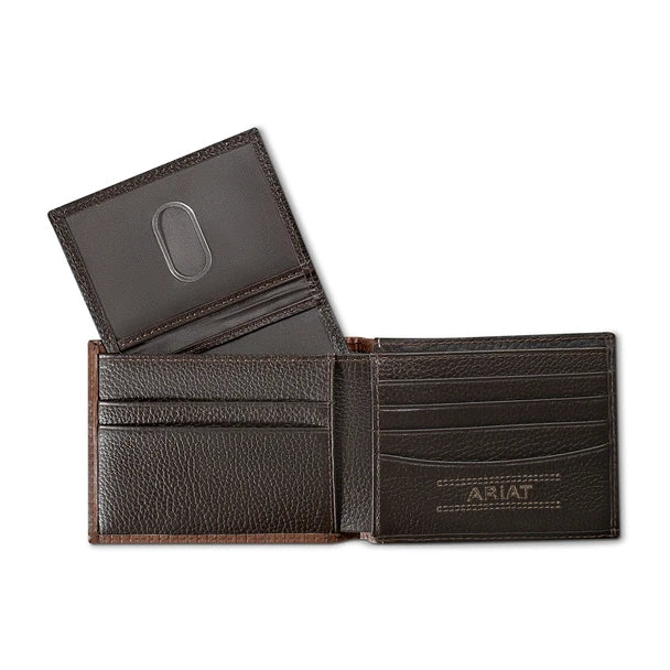 Ariat Shield Patch Brown Leather Bifold Wallet