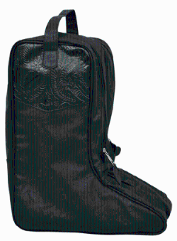 Black Leather Boot Bag