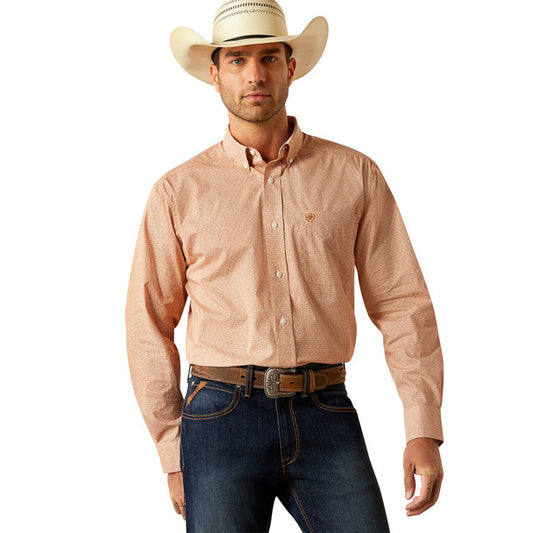 ARIAT BRYSEN WRINKLE FREE ORANGE - MENS SHIRT