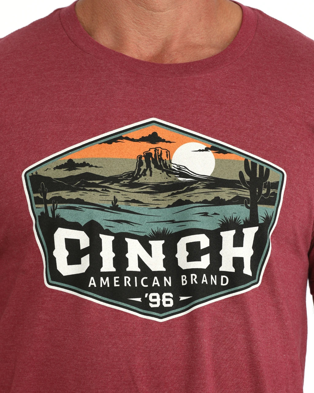 Cinch Mens Desert Scene Graphic Tee | Burgundy