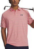 Under Armour men's Matchplay stripe polo, shown in one of four available colors