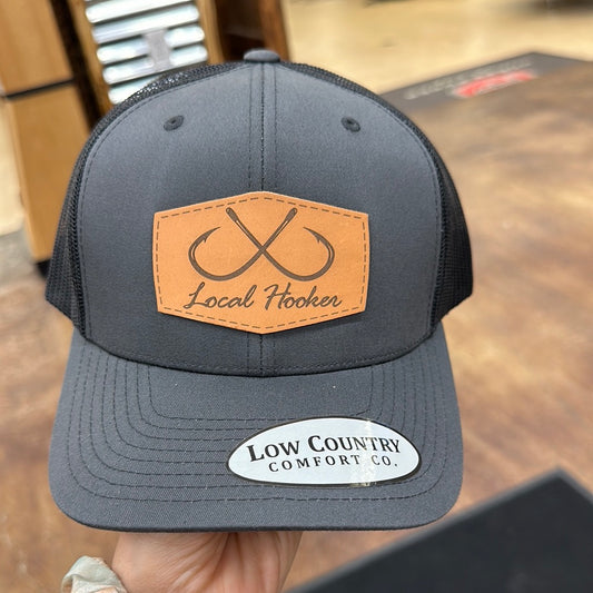 Local Hooker Patch Leather Charcoal/Black Hat