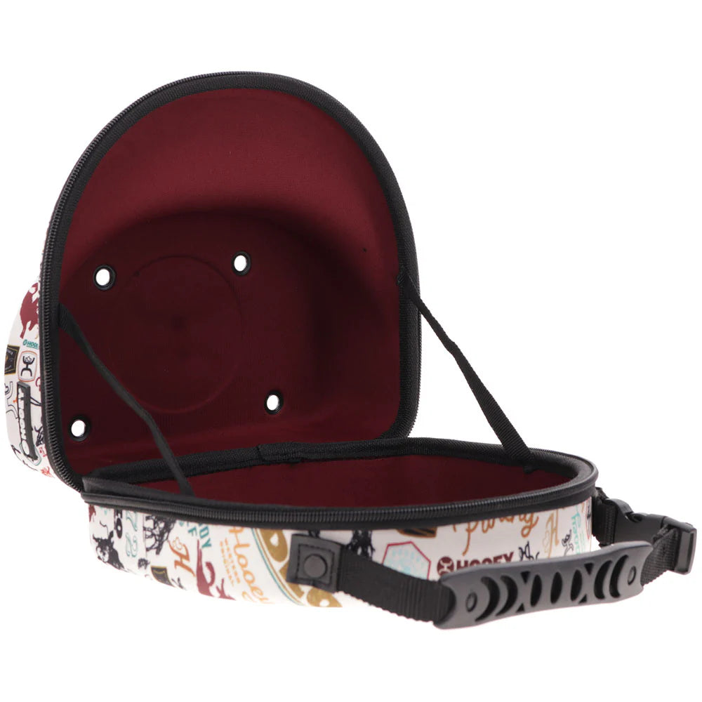 Hooey Cream With Black & Burgundy Rodeo Print Small Cap Carrier