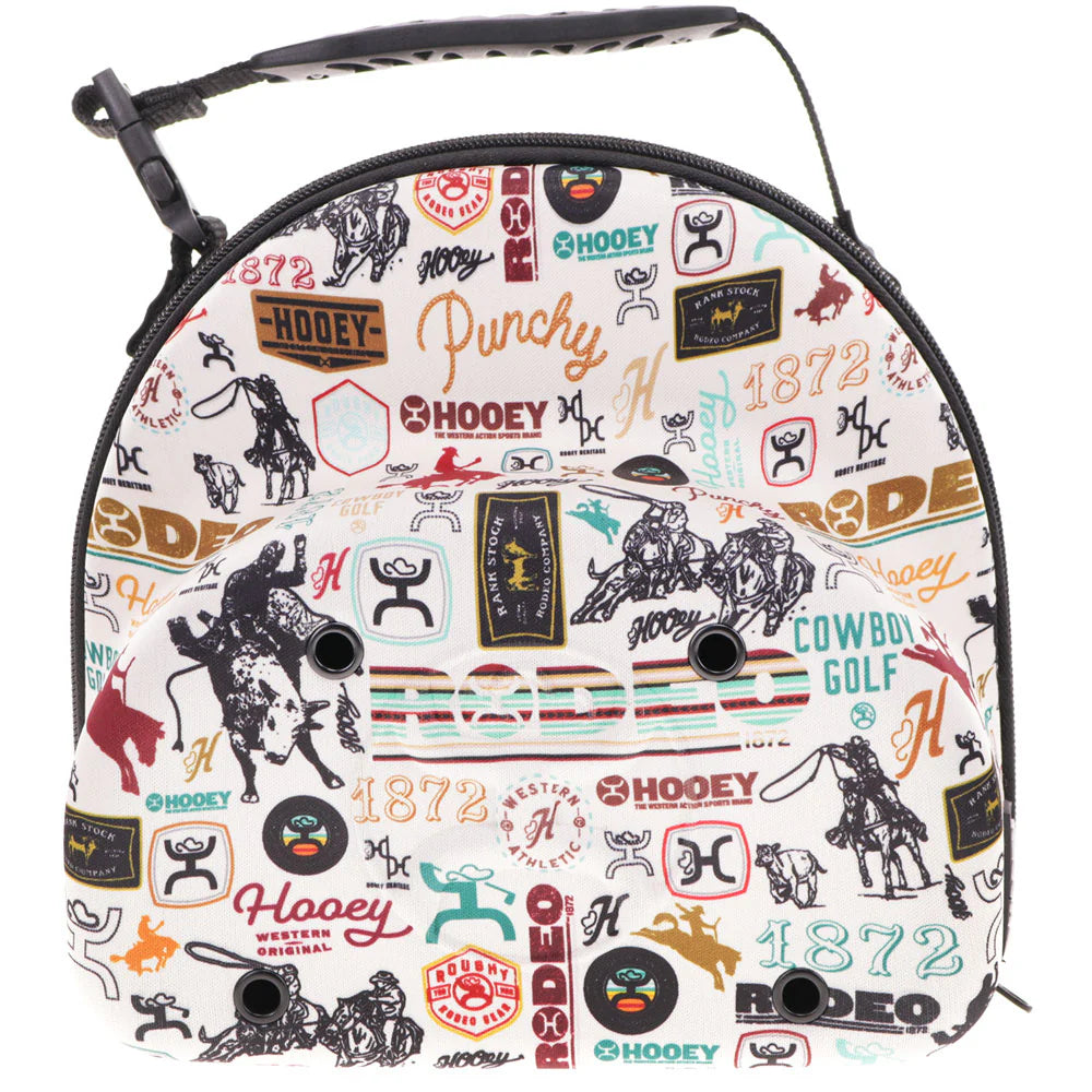 Hooey Cream With Black & Burgundy Rodeo Print Small Cap Carrier