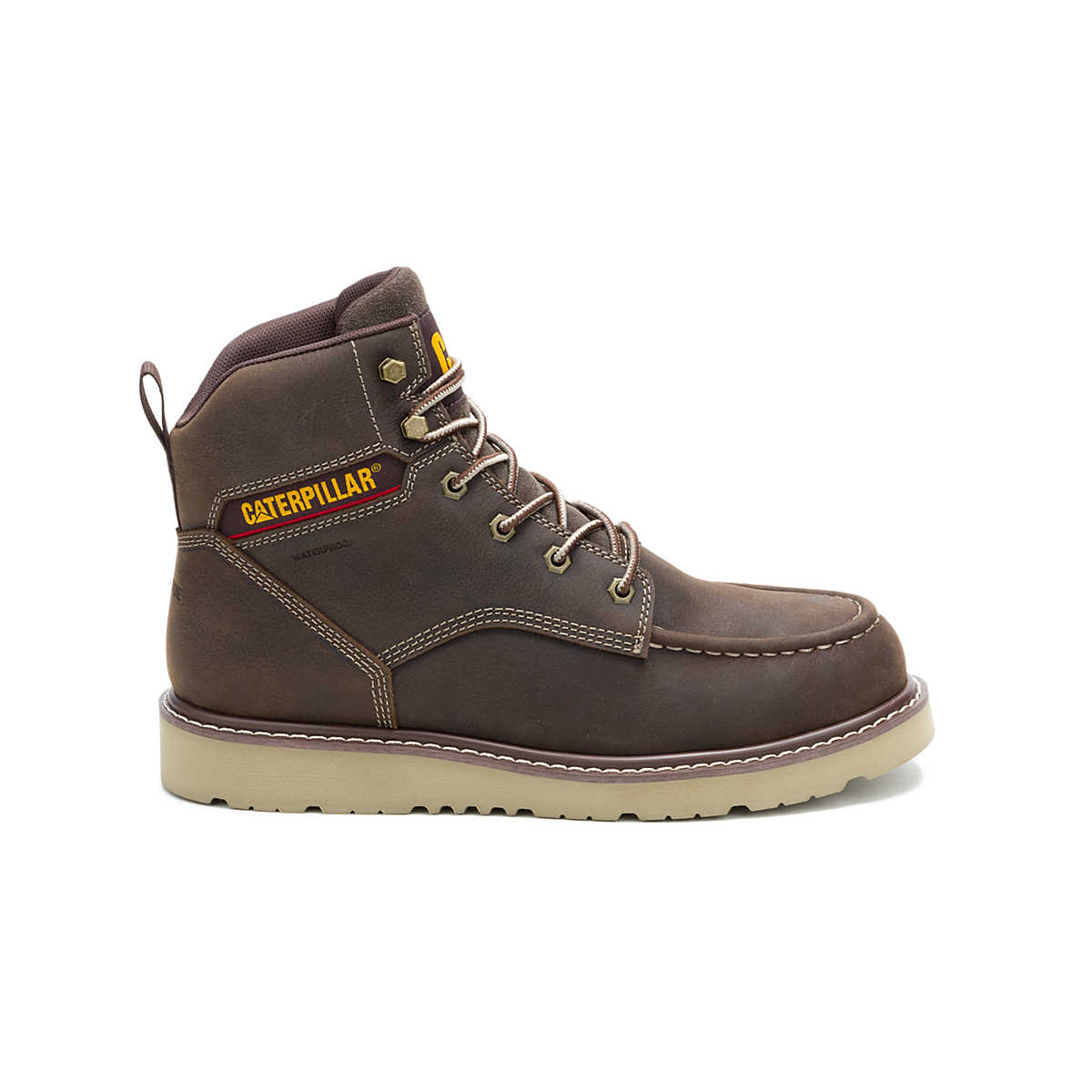 Cat Men's Reclaimer Wedge Waterproof Steel Toe Coffee Bean Work Boot