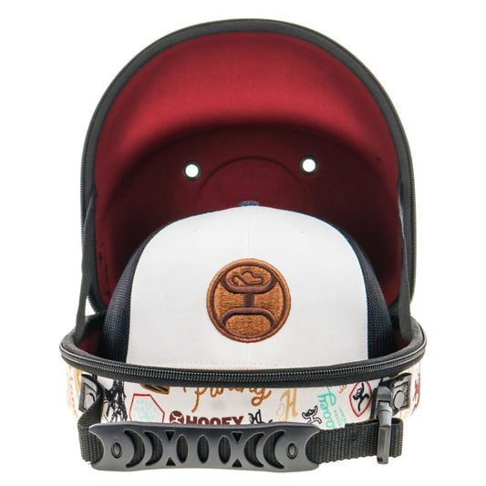 Hooey Cream With Black & Burgundy Rodeo Print Small Cap Carrier
