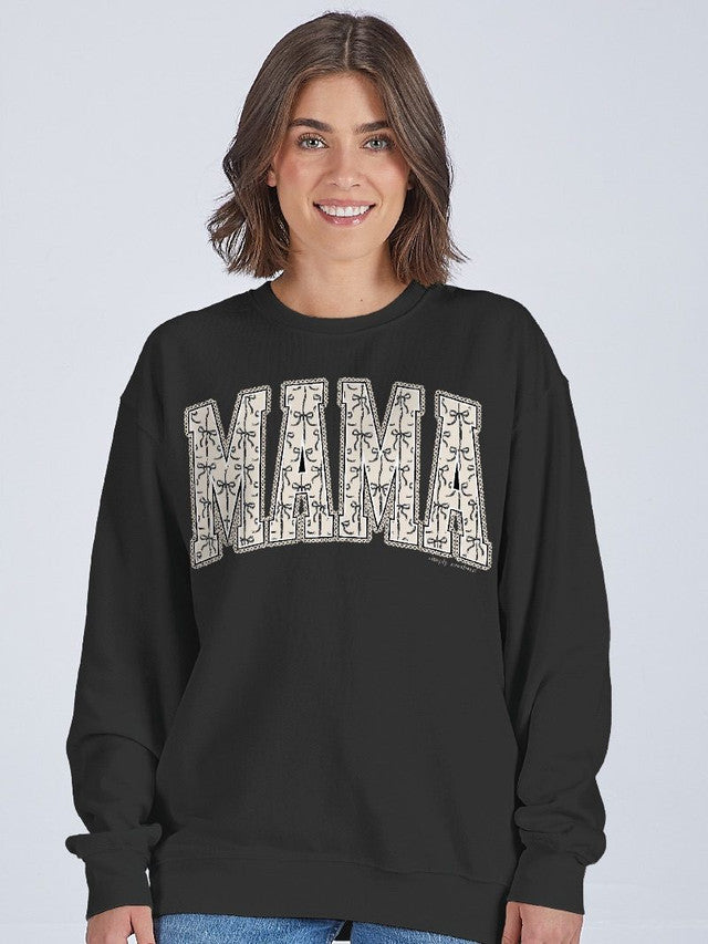 Mama Bow Black Sweatshirt