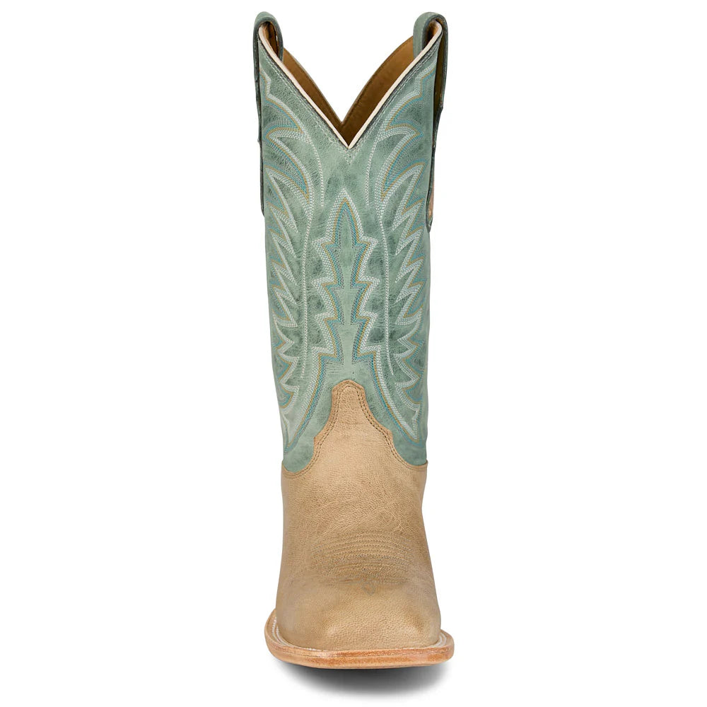 Justin Men's Burchett Bone Turquoise Cowhide Boot
