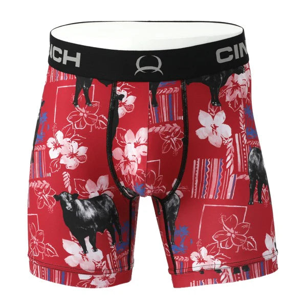 Cinch Men's Angus Red Boxer Brief