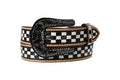 Angel Ranch Womens Black and White Checker Belt
