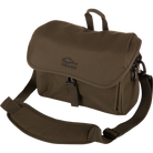 Drake Hardline blind bag in solid olive brown with shoulder strap, front angle view
