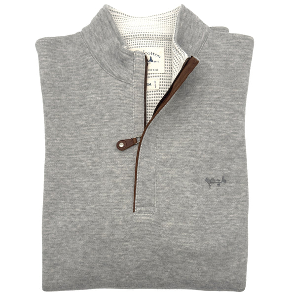 Coastal Cotton Men's Double Face Grey Thermal Quarter Zip
