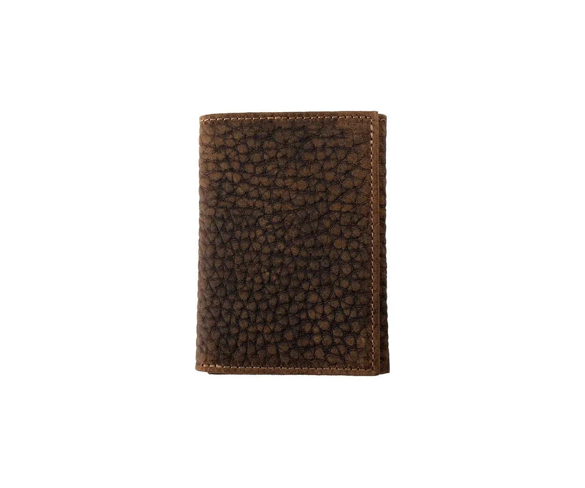 Nocona Mens Textured Leather Trifold Wallet