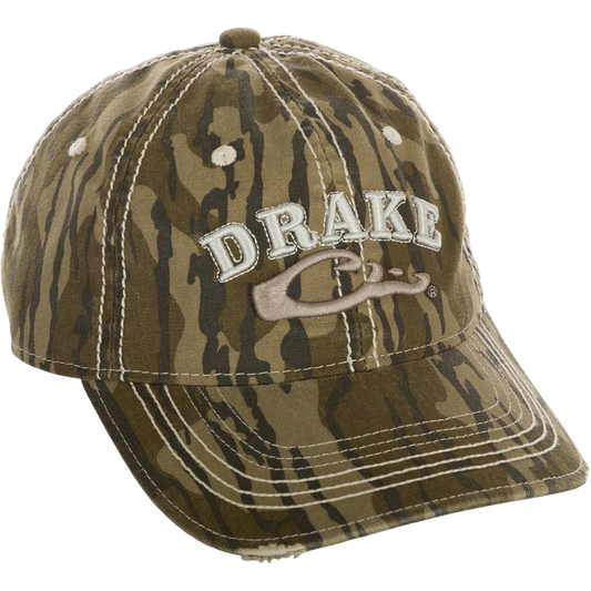 Distressed Camo 6-Panel Ball Cap