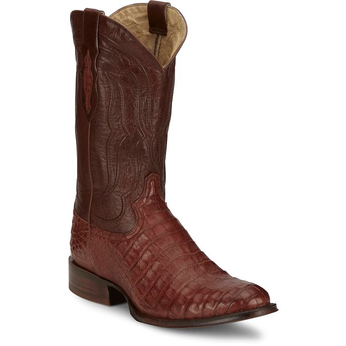 Tony Lama Cognac Tremaine 12" Caiman Boot