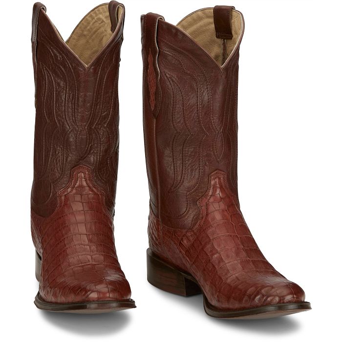 Tony Lama Cognac Tremaine 12" Caiman Boot