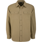 Drake men's Legacy flannel shirt in solid tan, front view