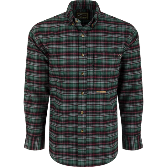 Autumn Brushed Twill Plaid Long Sleeve Shirt- Dark Shadow Grey