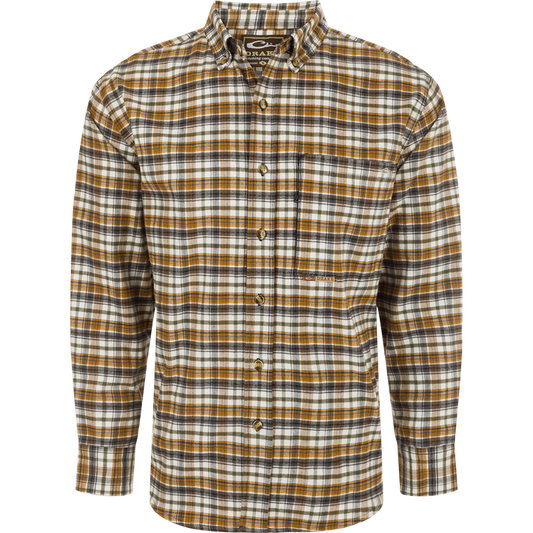 Drake Autumn Brushed Twill Plaid Long Sleeve Shirt