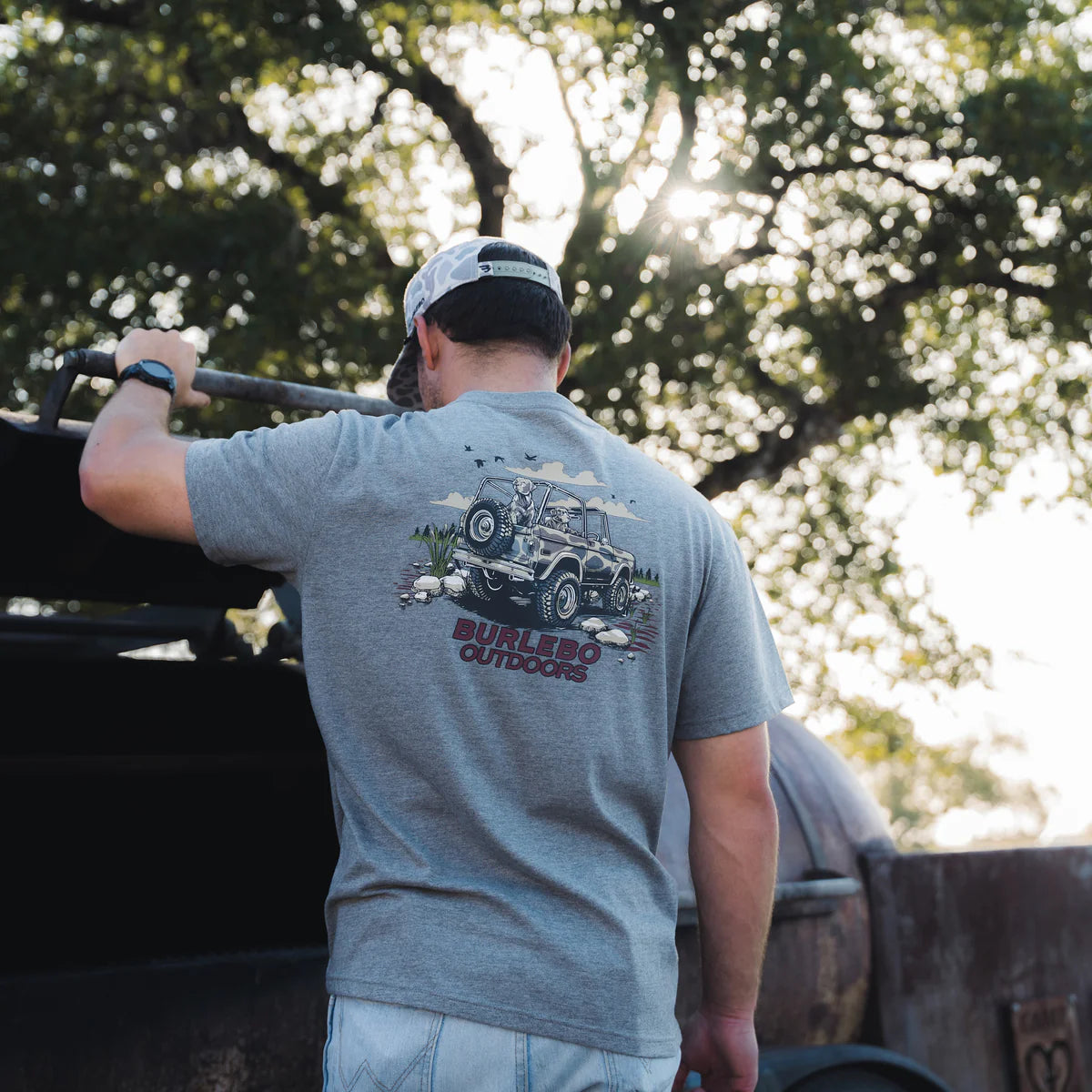 Men's Burlebo Dark Heather Grey Off Road Bronco Tee