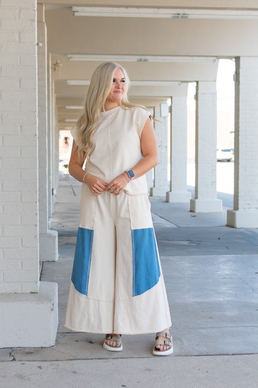 All Decked Out Ivory Wide Leg Pant